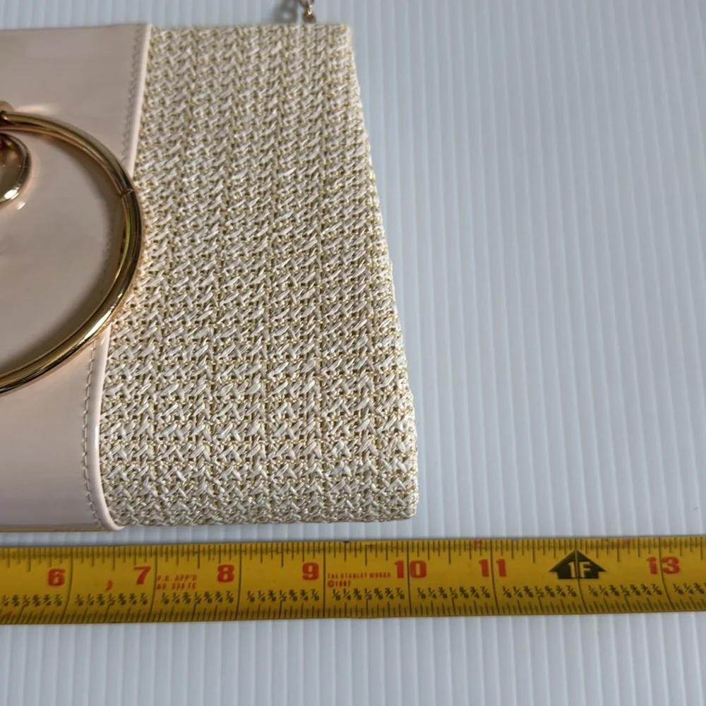 Cream and Gold Clutch with Tassel